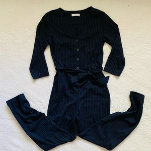SOLD [mango] pinstriped jumpsuit